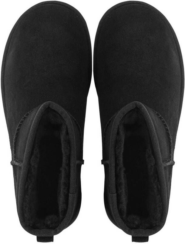 UGG Classic Mini Plateau suède enkelboots zwart