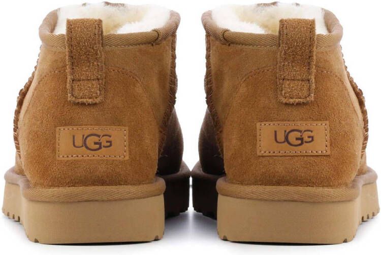 UGG Classic Ultra Mini suède enkelboots cognac