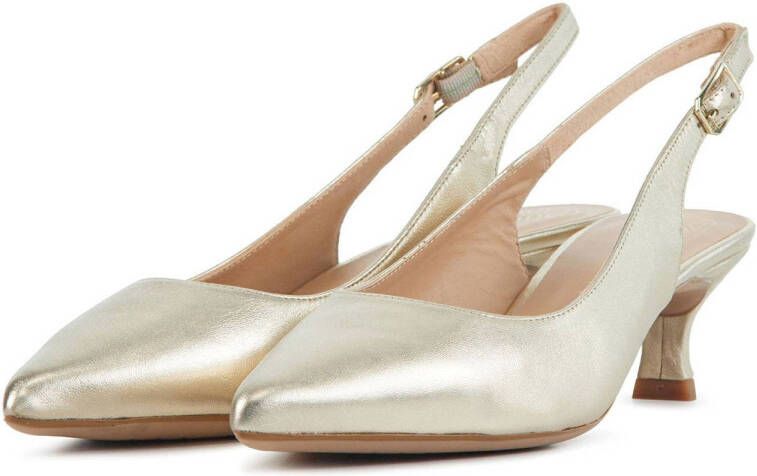 Unisa leren slingback pumps goud