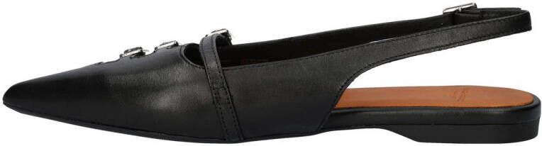 Vagabond Hermine leren slingback loafers zwart