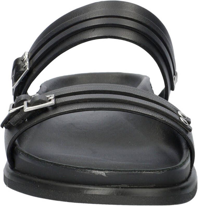 Vagabond leren slippers zwart