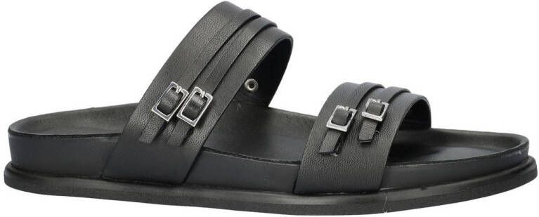 Vagabond leren slippers zwart