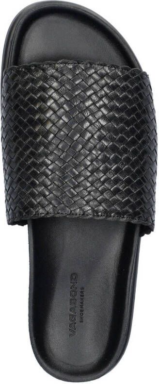 Vagabond leren slippers zwart