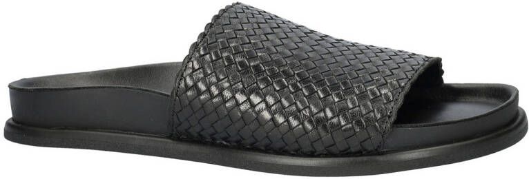 Vagabond leren slippers zwart