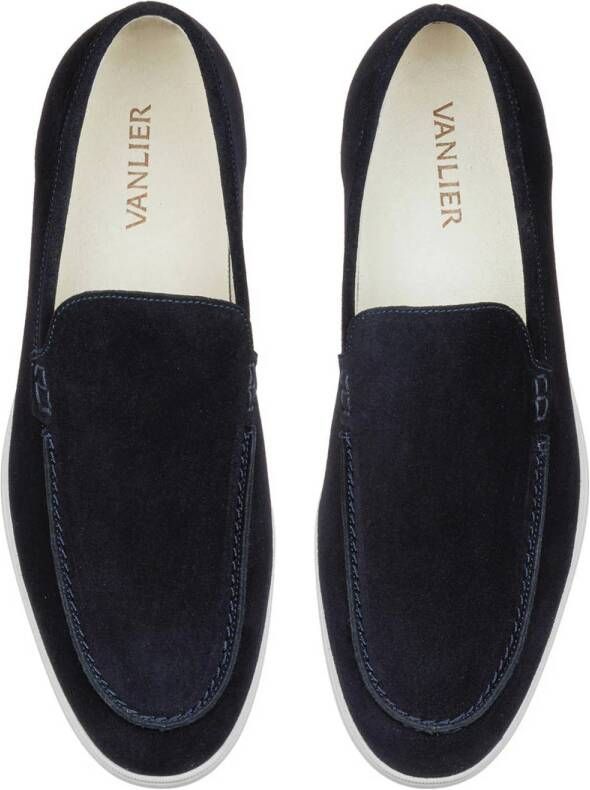 Van Lier Ascona suède loafers donkerblauw