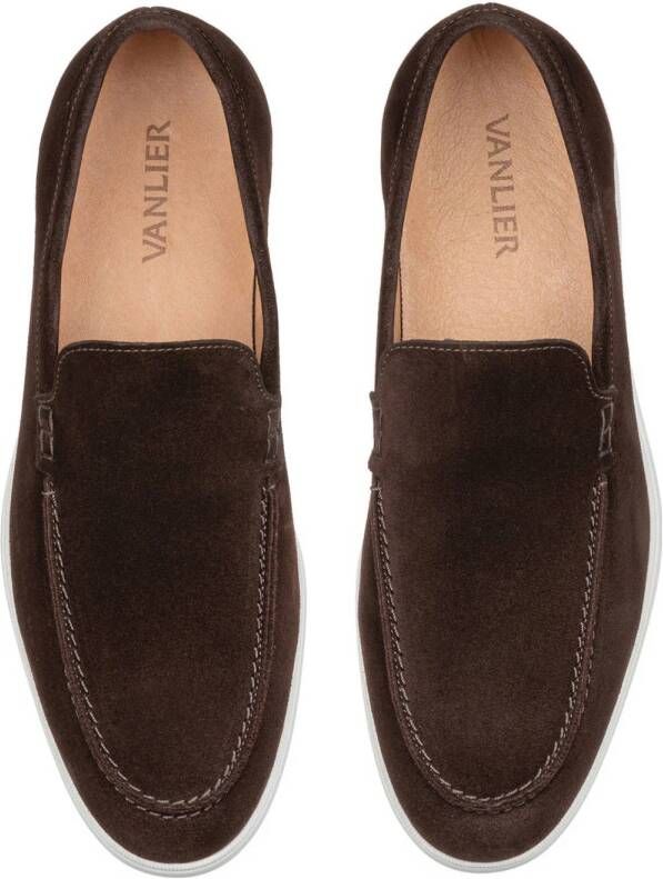 Van Lier Ascona suède loafers donkerbruin