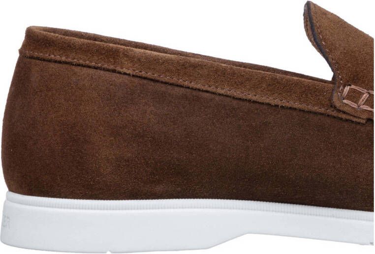 Van Lier Ascona suède loafers roest cognac