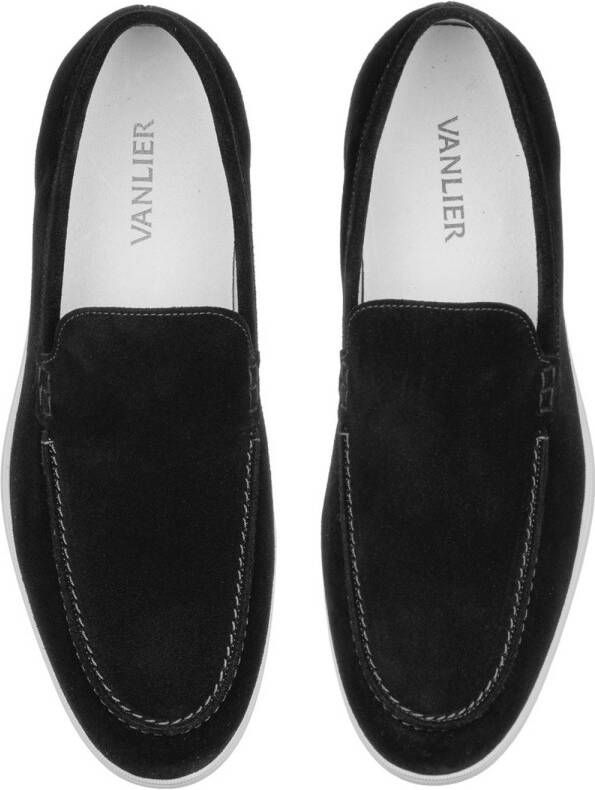 Van Lier Ascona suède loafers zwart