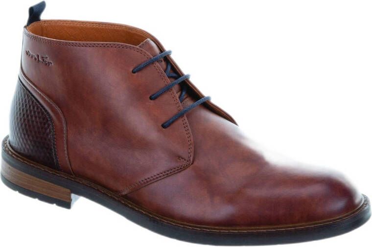 Van Lier Boston leren veterschoenen cognac