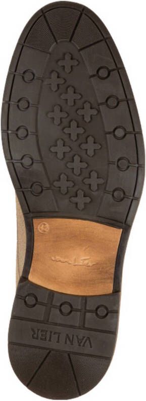 Van Lier Boston suède veterschoenen beige