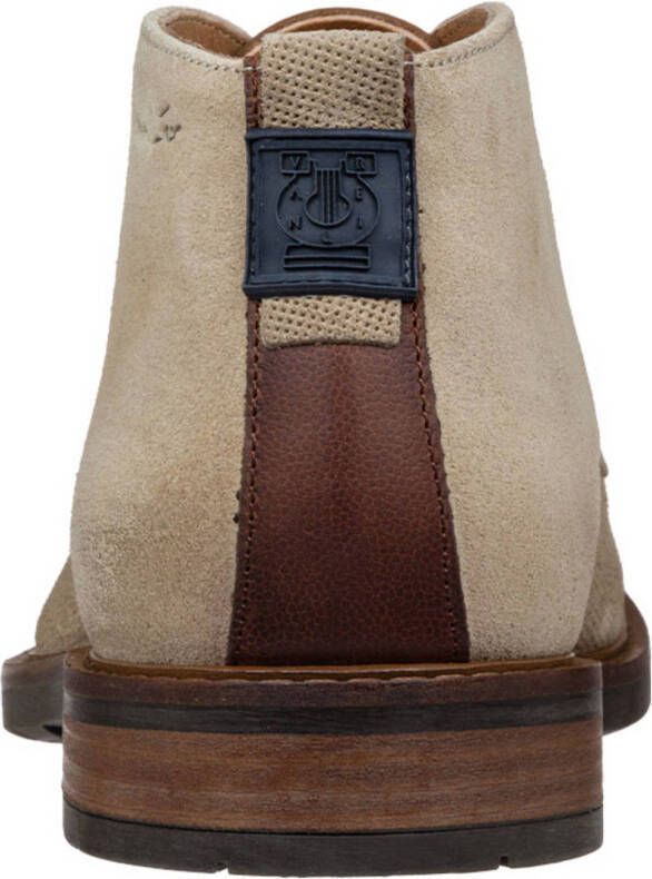 Van Lier Boston suède veterschoenen beige