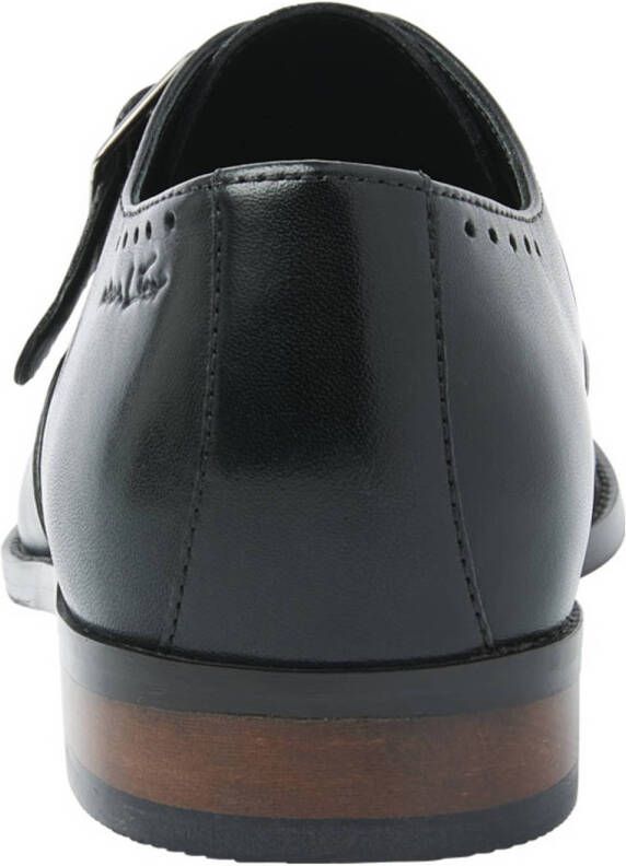 Van Lier Bregenz leren gespschoenen zwart