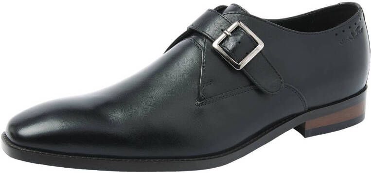Van Lier Bregenz leren gespschoenen zwart