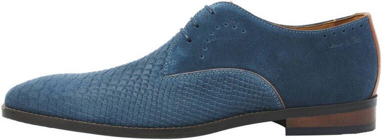 Van Lier Bregenz suède veterschoenen blauw