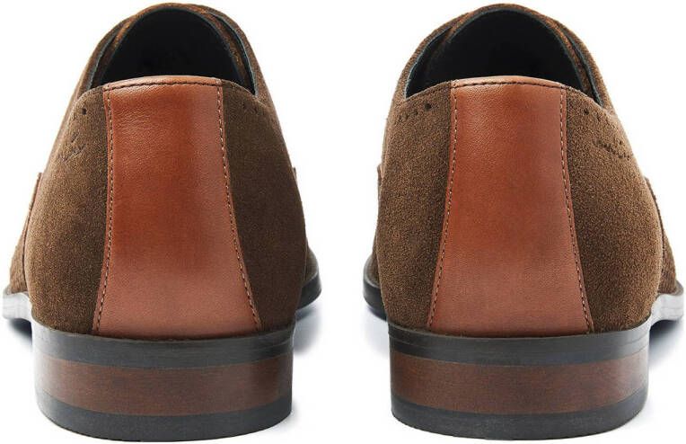 Van Lier Bregenz suède veterschoenen bruin