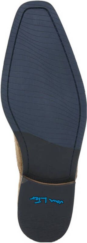 Van Lier Bregenz suède veterschoenen cognac