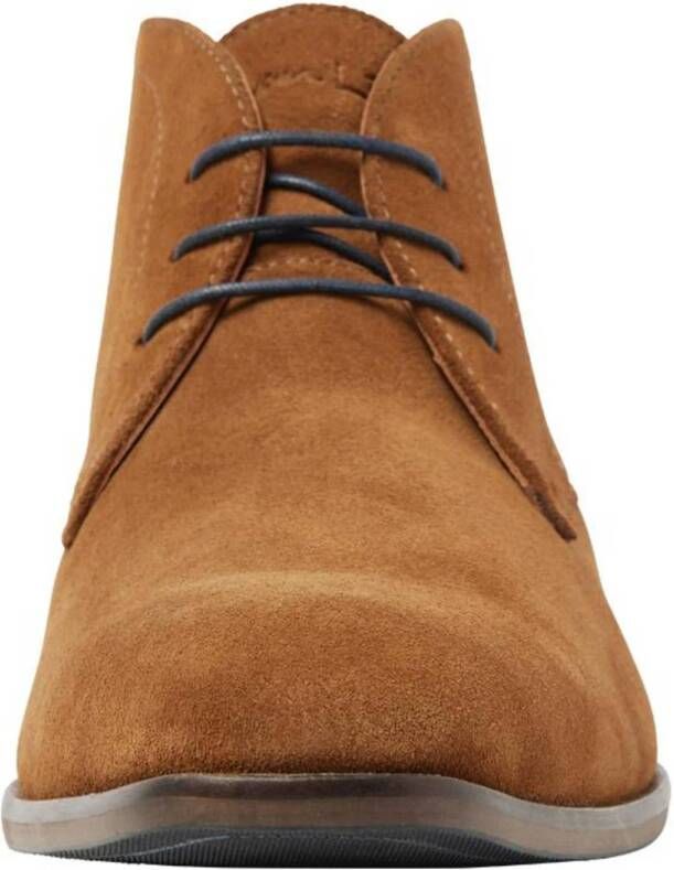 Van Lier Konstanz suède veterschoenen cognac