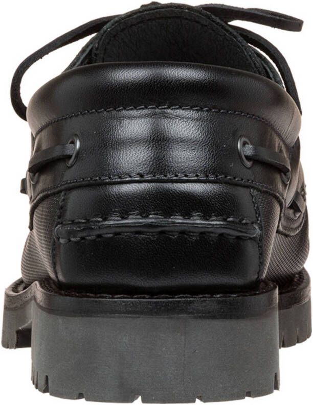 Van Lier leren bootschoenen zwart