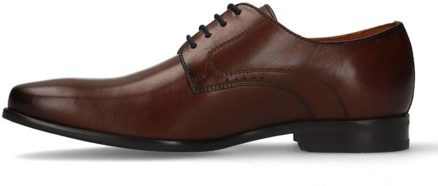 Van Lier leren veterschoenen cognac