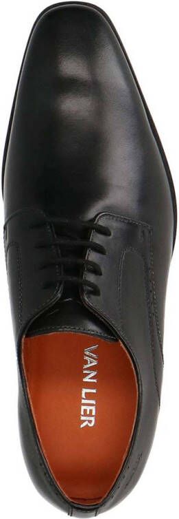 Van Lier leren veterschoenen zwart