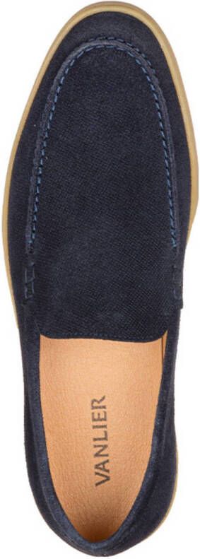 Van Lier Lugano suède loafers donkerblauw