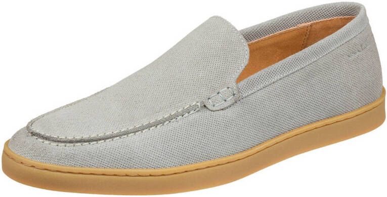 Van Lier Lugano suède loafers lichtgrijs