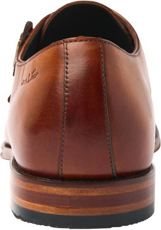 Van Lier Madison leren gespschoenen cognac