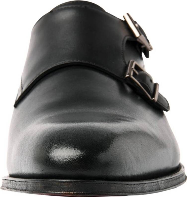 Van Lier Madison leren gespschoenen zwart