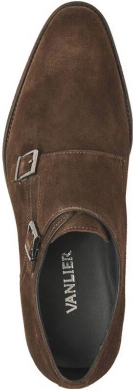 Van Lier Madison suède gespschoenen bruin