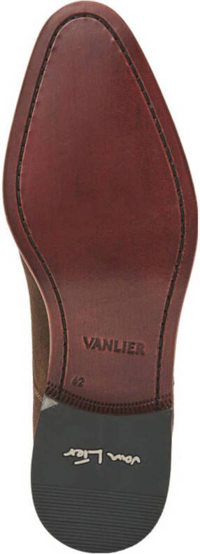 Van Lier Madison suède veterschoenen bruin