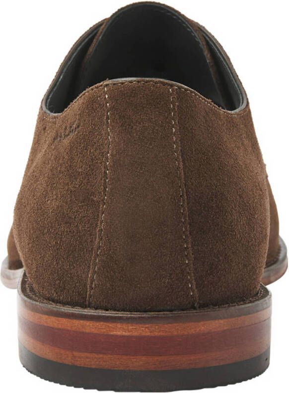 Van Lier Madison suède veterschoenen bruin