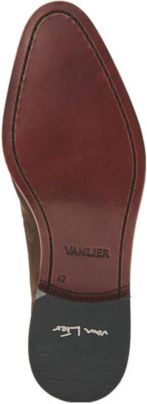 Van Lier Madison suède veterschoenen bruin