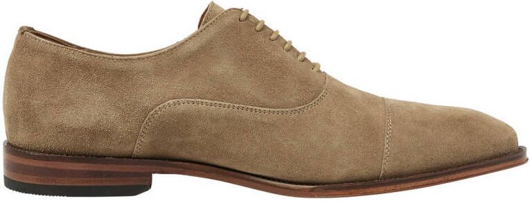 Van Lier Madison suède veterschoenen taupe