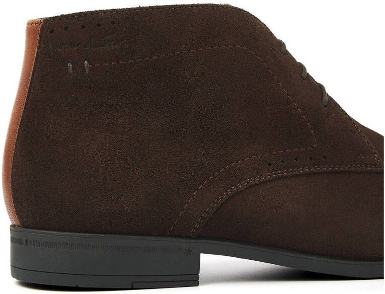 Van Lier Portofino suède veterschoenen bruin