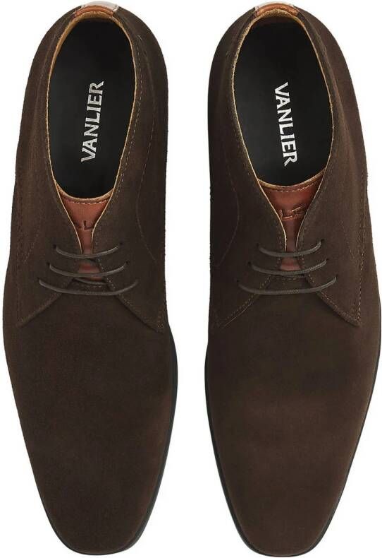 Van Lier Portofino suède veterschoenen bruin