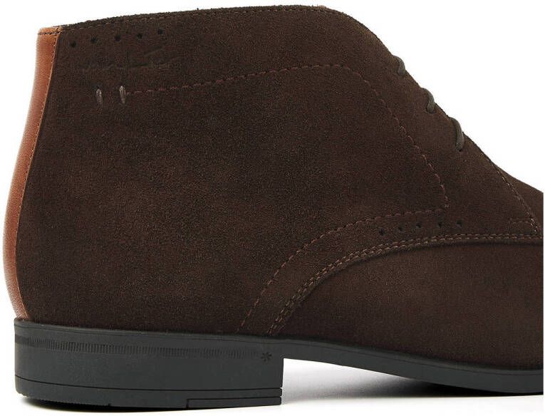 Van Lier Portofino suède veterschoenen bruin