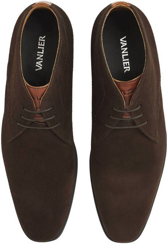 Van Lier Portofino suède veterschoenen bruin