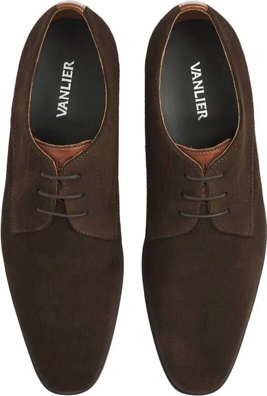 Van Lier Portofino suède veterschoenen bruin
