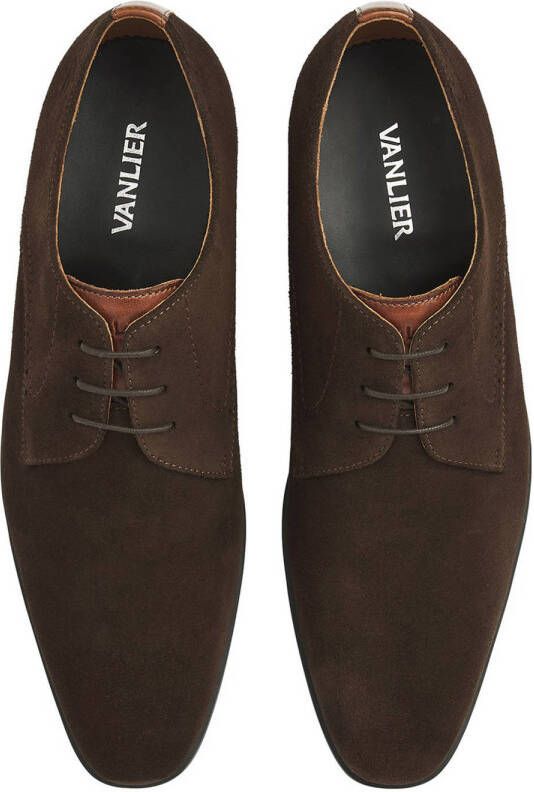 Van Lier Portofino suède veterschoenen bruin