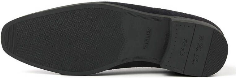 Van Lier Portofino suède veterschoenen donkerblauw