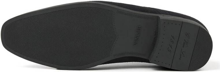 Van Lier Portofino suède veterschoenen donkerblauw
