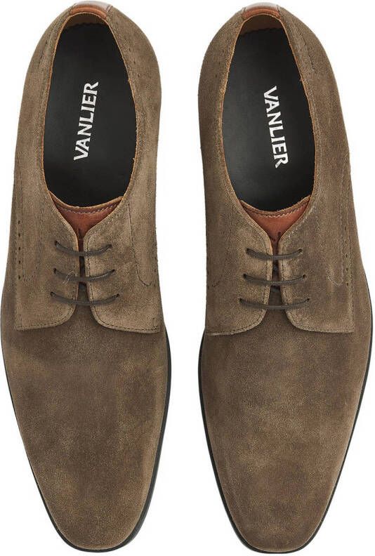 Van Lier Portofino suède veterschoenen taupe