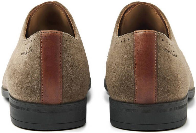 Van Lier Portofino suède veterschoenen taupe