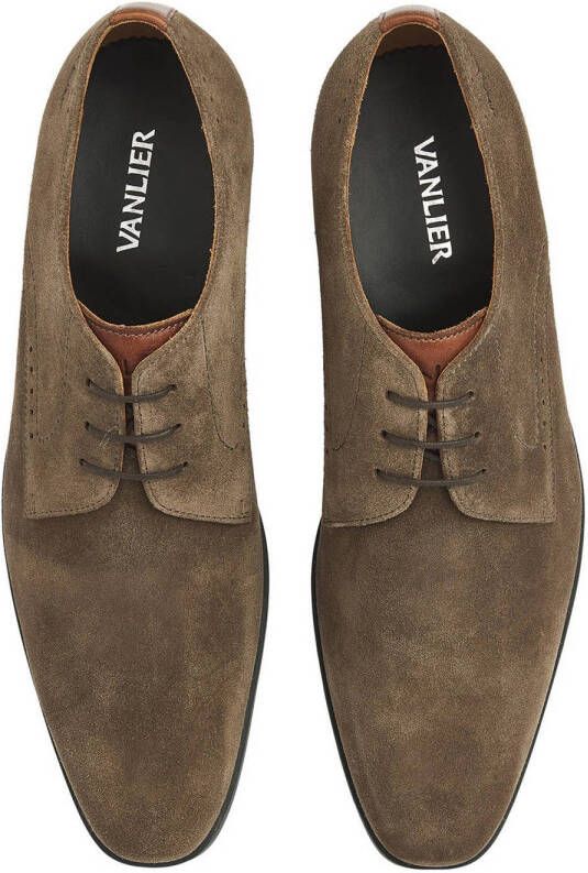 Van Lier Portofino suède veterschoenen taupe