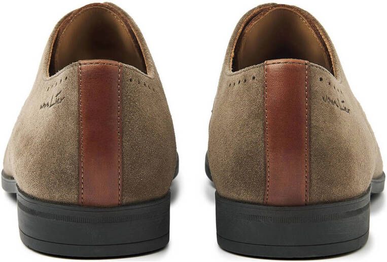 Van Lier Portofino suède veterschoenen taupe