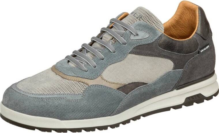 Van Lier Ravello leren sneakers grijsblauw