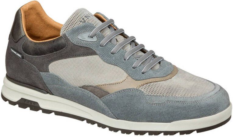 Van Lier Ravello leren sneakers grijsblauw