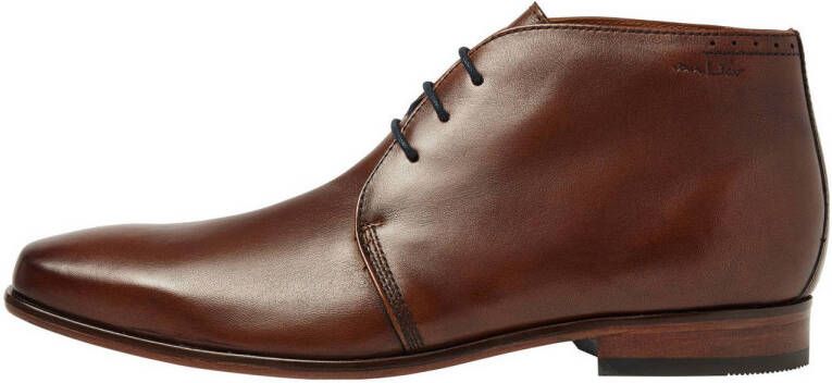 Van Lier Rhodes leren veterschoenen cognac
