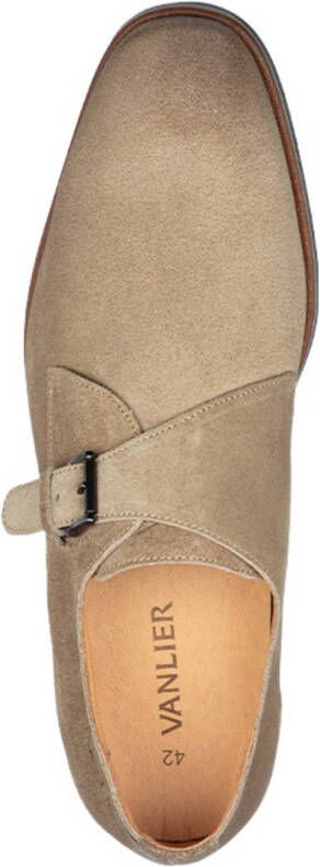 Van Lier suède gespschoenen beige