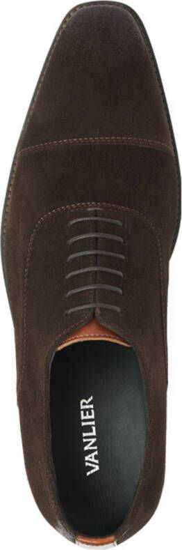 Van Lier suède veterschoenen bruin
